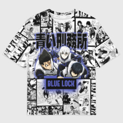 Мужская футболка oversize 3D Блю лок синяя тюрьма 