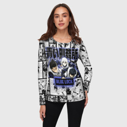 Женский лонгслив 3D Блю лок синяя тюрьма - фото 2