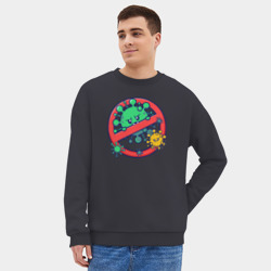 Мужской свитшот oversize без начеса хлопок Стоп вирус - фото 2