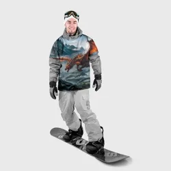 Накидка на куртку 3D Дракон над горами 