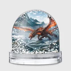Игрушка Снежный шар Дракон над горами 