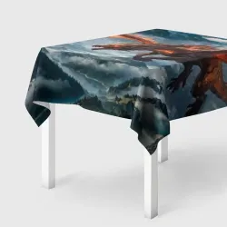 Скатерть 3D Дракон над горами 