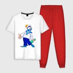 Мужская пижама с белой футболкой хлопок Морячок из Деревня дураков - Каламбур