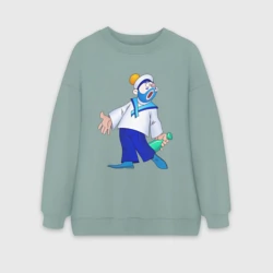 Женский свитшот oversize без начеса хлопок Морячок из Деревня дураков - Каламбур