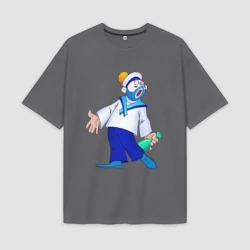 Мужская футболка Oversize хлопок premium Морячок из Деревня дураков - Каламбур