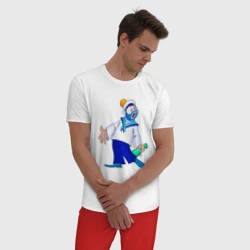 Мужская пижама с белой футболкой хлопок Морячок из Деревня дураков - Каламбур - фото 2