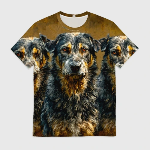 Мужская футболка 3D с принтом Волкодав, вид спереди #2