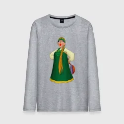 Мужской лонгслив хлопок Баба из Деревня дураков - Каламбур