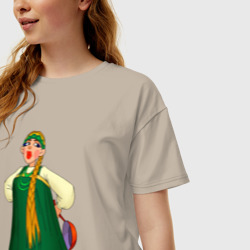 Женская футболка хлопок Oversize Баба из Деревня дураков - Каламбур - фото 2