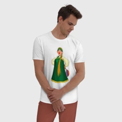 Мужская пижама с белой футболкой хлопок Баба из Деревня дураков - Каламбур - фото 2