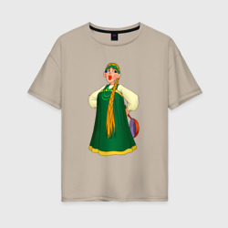 Женская футболка хлопок Oversize Баба из Деревня дураков - Каламбур