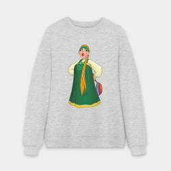 Мужской свитшот oversize без начеса хлопок Баба из Деревня дураков - Каламбур