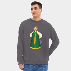 Мужской свитшот oversize без начеса хлопок Баба из Деревня дураков - Каламбур - фото 2