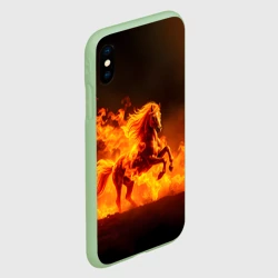 Чехол для iPhone XS Max матовый Огненная лошадь - фото 2