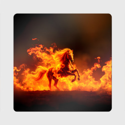 Магнит виниловый Квадрат Огненная лошадь