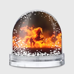 Игрушка Снежный шар Огненная лошадь