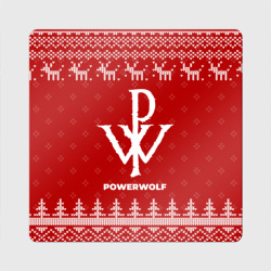 Магнит виниловый Квадрат Новогодний Powerwolf с оленями