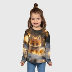 Детский лонгслив 3D Лисичка и огоньки - фото 2