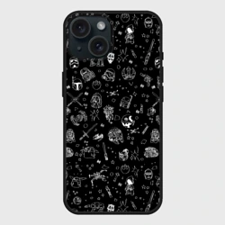 Чехол силиконовый для Apple iPhone 15 матовый Звездные войны паттерн