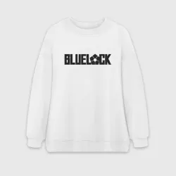 Женский свитшот oversize без начеса хлопок Bluelock - блюлок надпись 