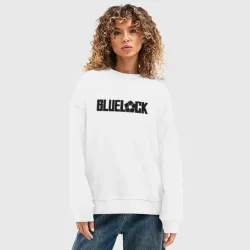 Женский свитшот oversize без начеса хлопок Bluelock - блюлок надпись  - фото 2