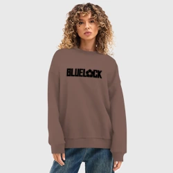 Женский свитшот oversize без начеса хлопок Bluelock - блюлок надпись  - фото 2