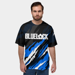 Мужская футболка oversize 3D Блюлок - синий языки - фото 2