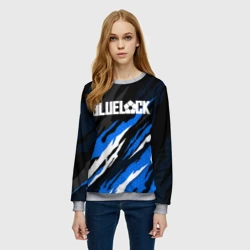 Женский свитшот 3D Блюлок - синий языки - фото 2