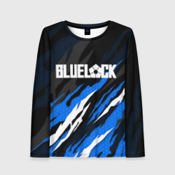 Женский лонгслив 3D Блюлок - синий языки