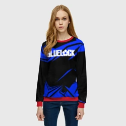 Женский свитшот 3D Блюлок - синяя абстракция - фото 2