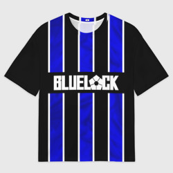 Мужская футболка oversize 3D Блюлок- синие полосы