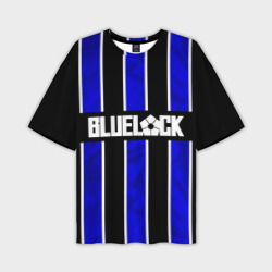 Мужская футболка oversize 3D Блюлок- синие полосы