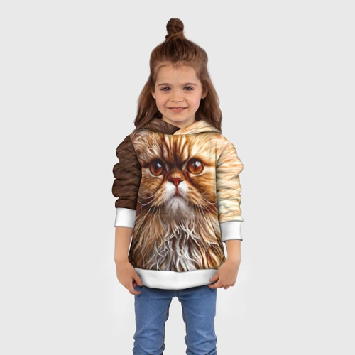 Детская толстовка 3D с принтом Персидский кот, вид сбоку #3