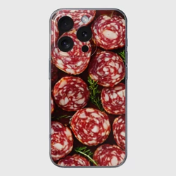 Чехол для iPhone 16 Pro Max силиконовый с защитой камеры Салями 