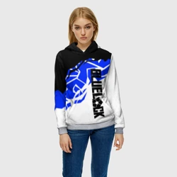 Женская толстовка 3D Блюлок - абстракция синяя - фото 2