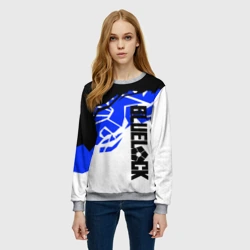 Женский свитшот 3D Блюлок - абстракция синяя - фото 2