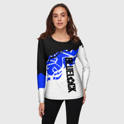 Женский лонгслив 3D Блюлок - абстракция синяя - фото 2