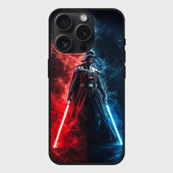 Чехол силиконовый для Apple iPhone 15 Pro матовый Дарт Вейдер - две стороны силы