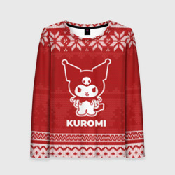 Женский лонгслив 3D Новогодний Kuromi