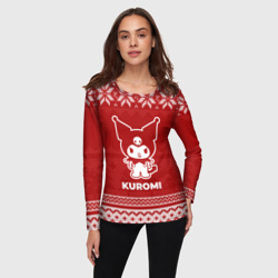 Женский лонгслив 3D Новогодний Kuromi - фото 2