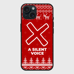 Чехол силиконовый для Apple iPhone 15 матовый Новогодний A Silent Voice с оленями