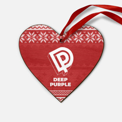 Деревянная игрушка Сердце Новогодний Deep Purple
