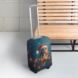 Чехол для чемодана 3D Новогодняя сова - фото 2