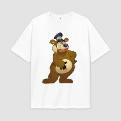 Мужская футболка Oversize хлопок premium Мишка-почтальон из Каламбур