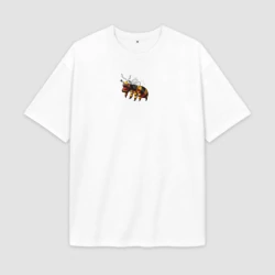 Мужская футболка Oversize хлопок premium Укуренная пчела и Деревня дураков