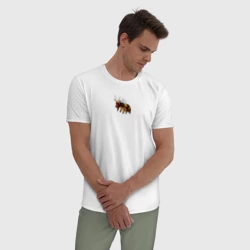 Мужская пижама с белой футболкой хлопок Укуренная пчела и Деревня дураков - фото 2