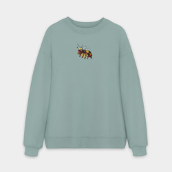 Мужской свитшот oversize без начеса хлопок Укуренная пчела и Деревня дураков