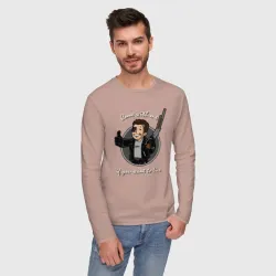 Мужской лонгслив хлопок Vault boy - terminator 2 - фото 2