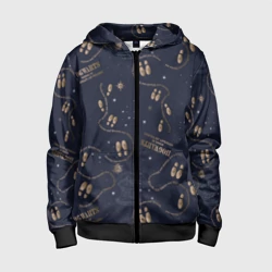 Детская толстовка 3D на молнии Карта мародёров Гарри Поттер