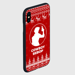 Чехол для iPhone XS Max матовый Новогодний Cowboy Bebop с оленями - фото 2